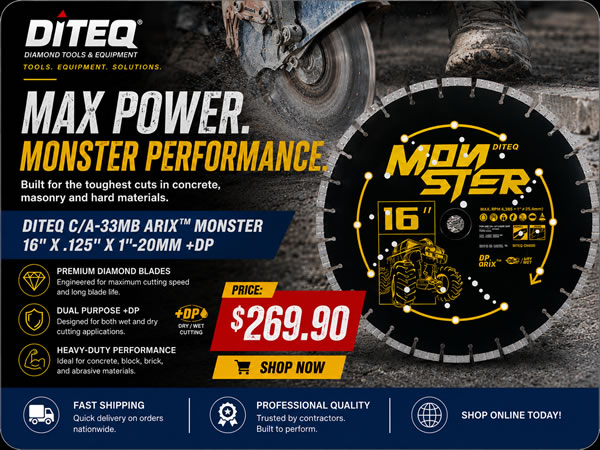 Diteq C/A-33MB Arix Monster 16" X .125" X 1"-20mm +DP