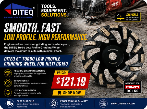Diteq 6" Turbo Low Profile Grinding Wheel for Hilti DG150
