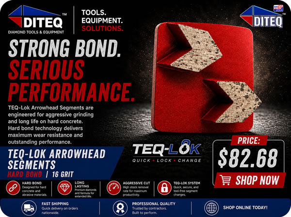 TEQ-Lok Arrowhead Segments Hard Bond 16 Grit