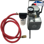 Gast Vacuum Pump With Hose, Gauge, Jar